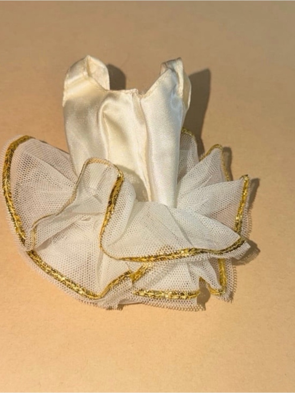 Vintage Barbie 1970's White & Gold Ballerina Dress - Great Condition